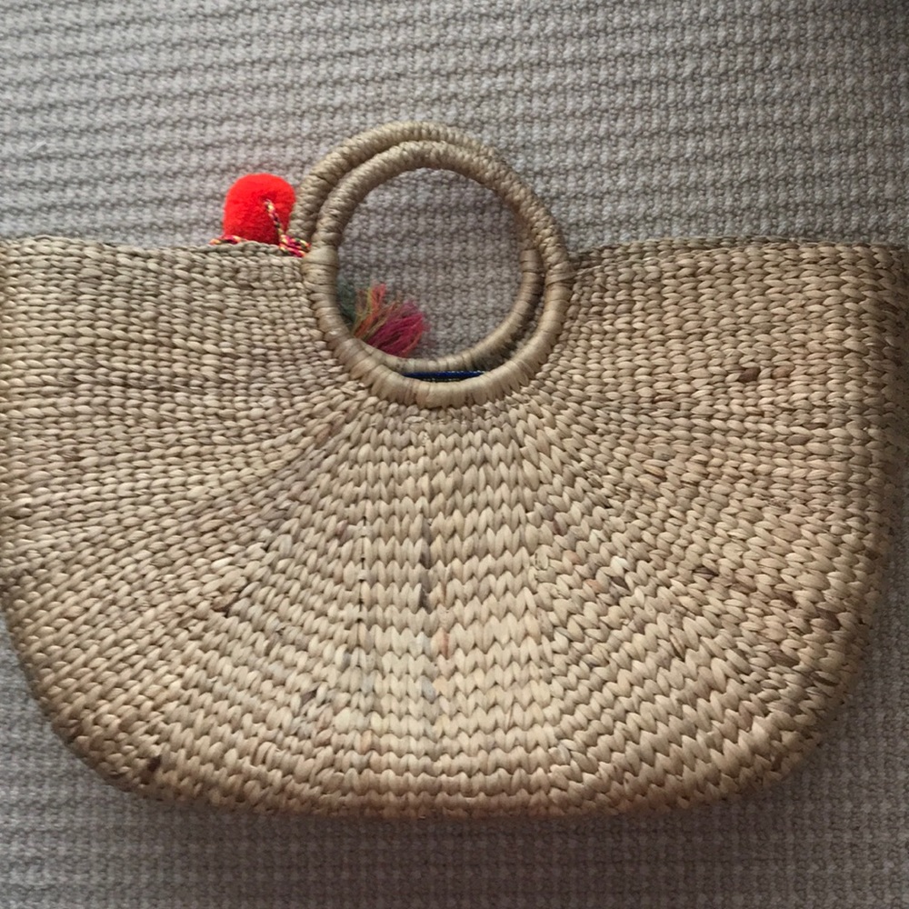 NWOT JadeTribe Large Tassel straw bag w/lining - Picture 5 of 5